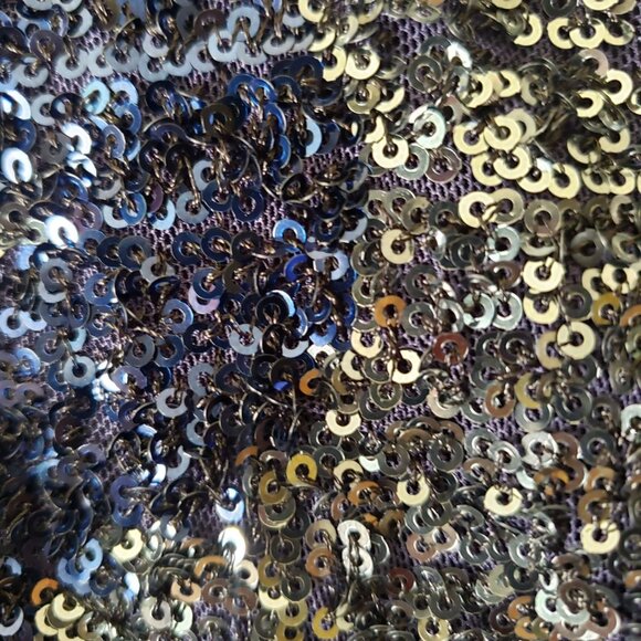 R & M Richards NYC Womens 6 Drape Back Blue / Silver V Back Sequin Dress NWT - Picture 6 of 14